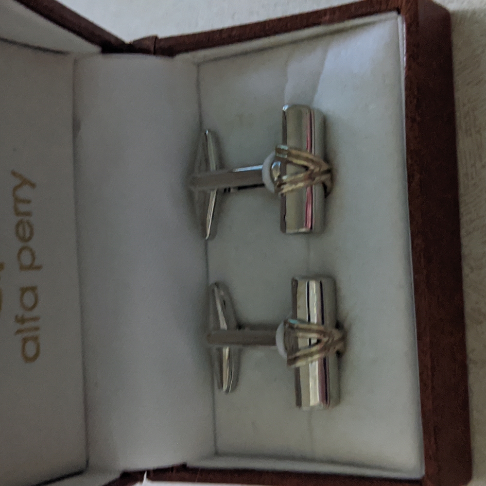 Cuff links  one size silver and goldtone